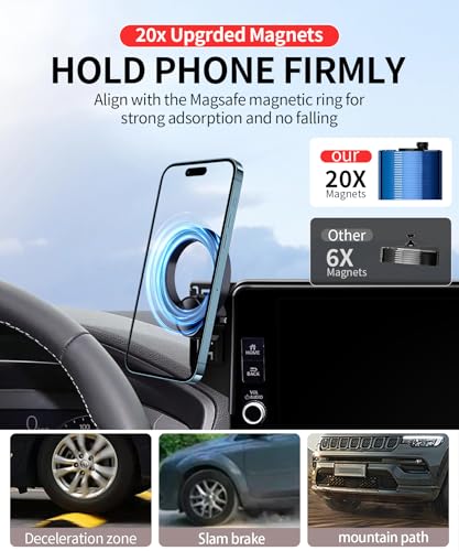 MaserWeller Car Phone Holder for Honda HR-V HRV 2023-2026 Accessories/CR-V CRV 2023 2024 2025 2026 Accessories 7/9-inch Screen Fixed Clip,Phone Mount Compatible with MagSafe, 360° Cell Phone Holder - size: For 23-26 Cr-v & 23-26 Hr-v (7/9 Inch Screen Only