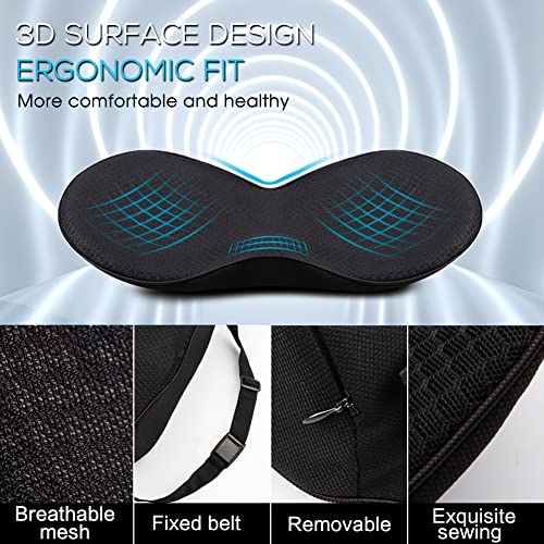 Car Seat Cushion, Car Memory Foam Seat Cushion, Car Seat Wedge Cushion, Back Support, Pain Relief for Road Driving Long Trip Essentials(Black)
