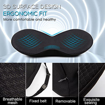 Car Seat Cushion, Car Memory Foam Seat Cushion, Car Seat Wedge Cushion, Back Support, Pain Relief for Road Driving Long Trip Essentials(Black)