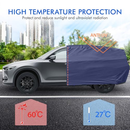 Car Cover Waterproof All Weather, 6 Layers Outdoor Full Exterior Cover Rain Sun UV Snowproof Protection with Zipper Cotton, Mirror Pocket for Mazda CX-5 - style: Mazda CX-5