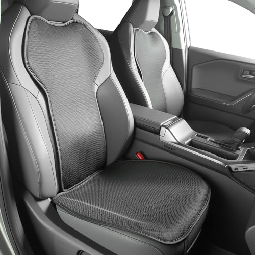 TOPABYTE Front Seat Covers for Toyota RAV4 2019-2026 Hybrid XLE LE SE XLE Premium, Limited Breathable Bottom Car Seat Cushion Protector All Season Protection Accessories (4pcs/Black Ice Silk) - size: Front Seat Cover 4pc