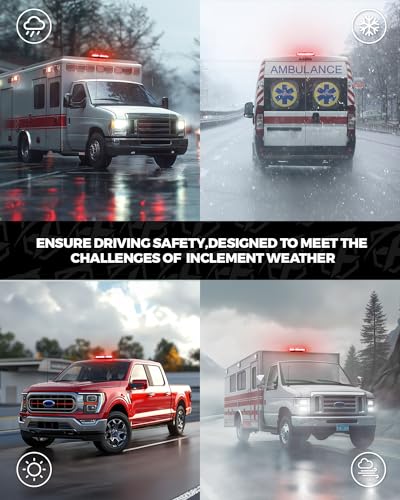 Xprite 108 LED Roof Top Strobe Light, US Flag Pattern Firefighter Flashing Light, Emergency Safety Warning LED Mini Strobe Lightbar w/Magnetic for Fire Truck EMS Ambulances Police Vehicle, Red White - color: Red White