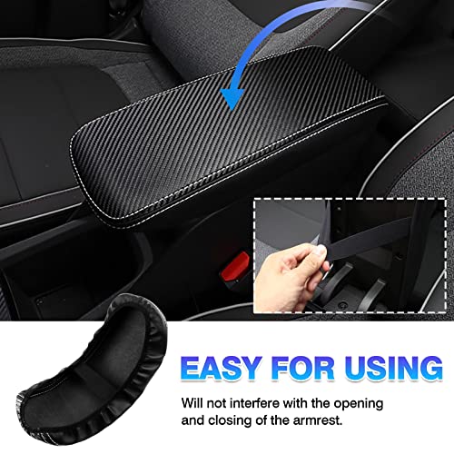 Autorder Center Console Cover for Chevy/Chevrolet Trailblazer 2021-2025 2026 Accessories Carbon Fiber Armrest Cover Anti-Scratch Middle Console Pad Leather Armrest Protector - size: 21-26 Chevy Trailblazer