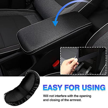 Autorder Center Console Cover for Chevy/Chevrolet Trailblazer 2021-2025 2026 Accessories Carbon Fiber Armrest Cover Anti-Scratch Middle Console Pad Leather Armrest Protector - size: 21-26 Chevy Trailblazer