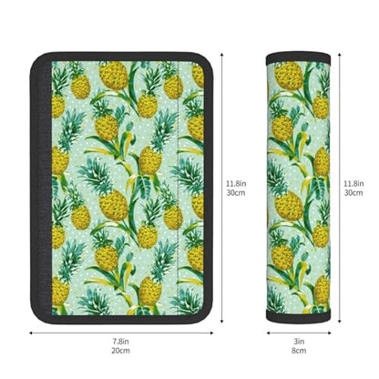 Pineapple Steering Wheel Cover Elastic Non-Slip Car Steering Wheel Covers with Seat Belt Shoulder Pad for Women Men - color: Pineapple