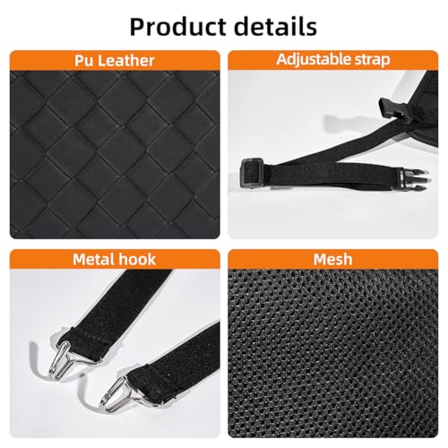 Purse Holder for Car,Car Purse Holder Between Seats,PU Leather Seat Back Organizer,Large Capacity Bag,Car Net Pocket Handbag Holder,Pet Barrier(Black) - color: Black