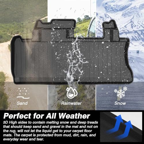 KUST Cargo Liner for Toyota Sienna 2021-2025 (with Spare Tire), Rear Trunk Cargo Mat All Weather Protection TPE Rubber Raised Edge - size: For 2021-2025 Sienna | Trunk Mat