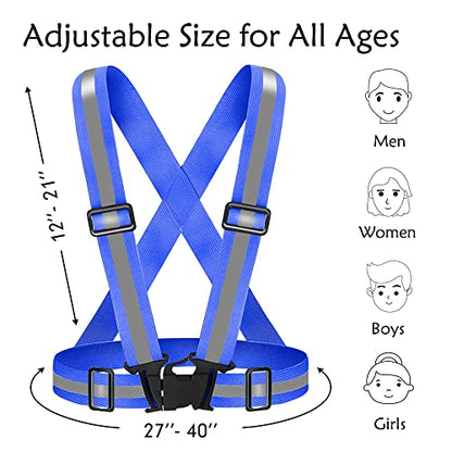 High Visibility Reflective Vest Safety Vest Running Reflective Gear Adjustable Reflective Vest for Walking,Jogging,Hiking,Night Cycling - color: Royal Blue