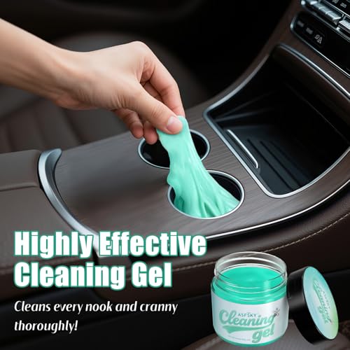 ASFSKY Car Cleaning Gel (Green,Magnolia) Cleaning Putty Universal Dust Cleaning Car Interior Cleaner Keyboard Dust Remover Car Slime Gifts for Women Girl Men（1 Pack） - color: Light green