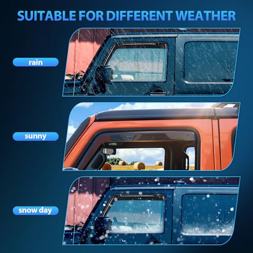 Nilight Durable Rain Guards for Toyota Tacoma Double Cab 2016 2017 2018 2019 2020 2021 2022 2023 Window Deflectors, Vent Window Visors, 4 Pieces - color: SMOKE