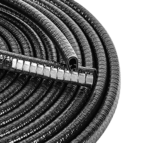 MYFAMIREA 33Ft(10M) Long Car Door Edge Guards, U Shape Edge Trim Rubber Seal Protector Car Door Protection Anti-Collision Rubber Clips Easy to Cut No Need Adhesive Fit for Most Vehicles| Black - color: Black, size: 33FT