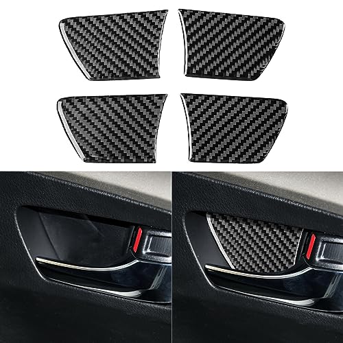 NVCNX Real Premium Carbon Fiber Car Inner Door Handle Bowl Cup Cover Decal Decoration Compatible with Toyota RAV4 2013 2014 2015 2016 2017 2018 Interior Trim Accessories Black - color: Inner Door Handle