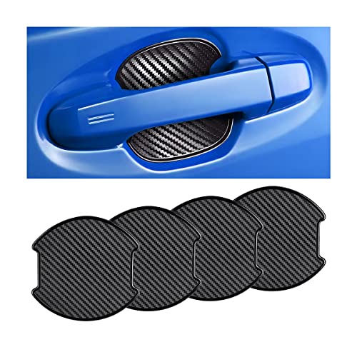 4Pcs Car Door Handle Stickers, 3D Carbon Fiber Texture Auto Door Cup Protective Film, TPU Scratch Protector Cover Guard Pad, Universal for Most Models (3.89''3.93'') - size: 3.89''×3.93''
