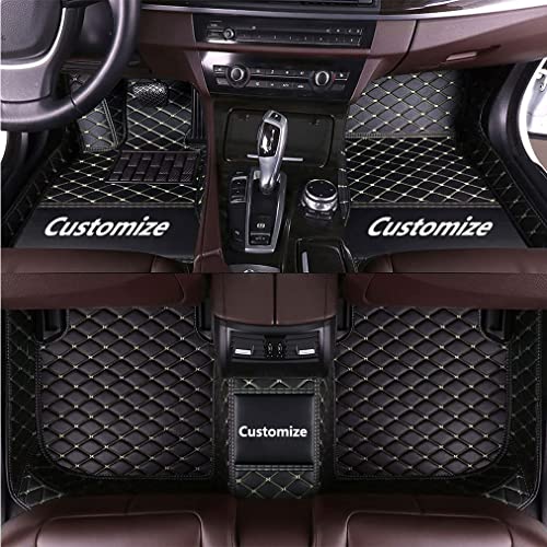 Custom Fit Car Floor Mats - Full Coverage Automotive Leather Floor Liners for Most Vehicles by MingyunSM (Black Beige) - color: Black Beige