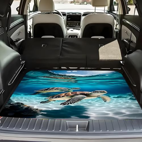Universal Car Trunk Mat 29" x 39", Cute Sea Turtle All Weather Trunk Protection Cargo Liner, Durable Cargo Mat Rear Trunk Liner, Stylish Vehicle Interior Accessories Suitable for Most Car Models - color: Cute Sea Turtle