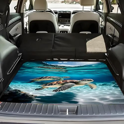 Universal Car Trunk Mat 29" x 39", Cute Sea Turtle All Weather Trunk Protection Cargo Liner, Durable Cargo Mat Rear Trunk Liner, Stylish Vehicle Interior Accessories Suitable for Most Car Models - color: Cute Sea Turtle