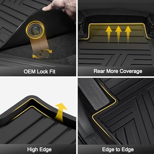 All Weather Floor Mats Custom Fit for Mazda CX-5 2017-2025 Waterproof Heavy Duty Anti-Slip Car Mats, 1st & 2nd Row Full Black