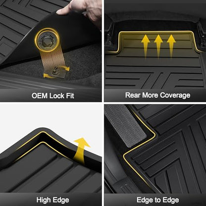 All Weather Floor Mats Custom Fit for Mazda CX-5 2017-2025 Waterproof Heavy Duty Anti-Slip Car Mats, 1st & 2nd Row Full Black
