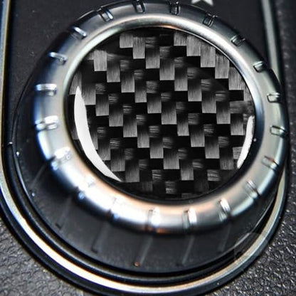 Generic Auto Center Console Multimedia Adjustment Knob Trim Cap Panel Sticker Real Carbon Fiber Interior Trim Accessories Compatible with Benz CLA C117 2014-2018 GLA X156 2015-2019 Black, BM8112 - color: Center Console Multimedia Adjustment Knob Trim Cap