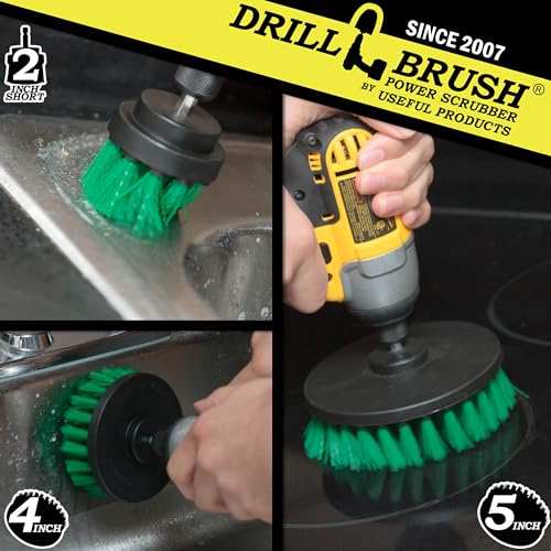 Kitchen Cleaning Supplies Set - Tile Electric Spin Scrubber - Stainless Steel Cleaner for Stove, Sink, and Oven - Household Cleaning Tools - Green Medium Stiffness Nylon Brush - Cast Iron Scrubber - color: Green