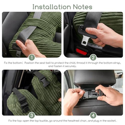HIGOGOGO Washable Travel Pillow, Car Pillow for Kids & Adults, Travel Pillows with Removable Soft Cover and High-Support Foam, Fix Neck and Body Sitting/Sleeping on The Trip, Dark Green - color: U-dark Green