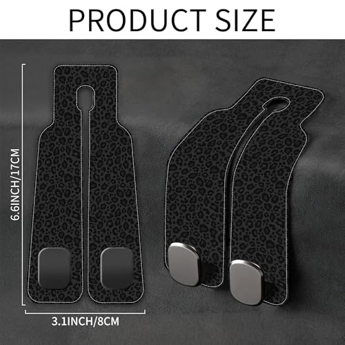 Abstract Black Leopard Animal Colorful Paw Prints 1 Pack Bag Purse Holder for Car Premium Leather Double Metal Hook for Handbags, Grocery Bags and Phones - color: Abstract Black Leopard Animal