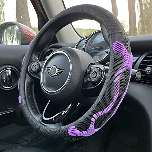 PINCTROT Comfy Grip Steering Wheel Cover, Anti-Slip Design, Universal 14.5-15 Inch(Silicone Purple) - color: 6.Purple, size: Medium(Standard) Size[14 1/2''-15'']