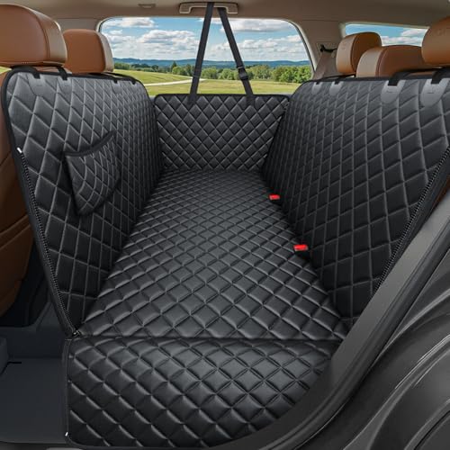URPOWER Dog Car Seat Cover for Pets 100% Waterproof Seat Cover Hammock 900D Heavy Duty Scratch Proof Nonslip Durable Soft Back Seat Covers for Cars and SUVs - color: Textured Black, size: Standard - 54" Length