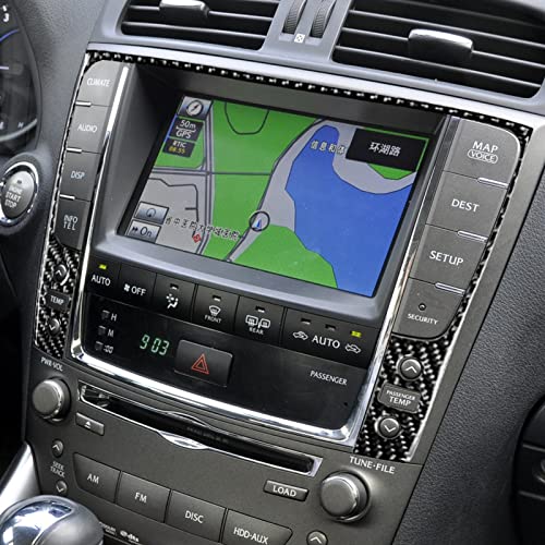 NVCNX Real Premium Carbon Fiber for Lexus IS250 IS 250 IS350 2009-2013 / IS250C IS350C 2010-2015 2011 2012 2013 2014 Accessories Car Dash Navigation Screen Frame Cover Interior Trim Sticker Decal 1PC - color: 09-13 Navigation Panel - B