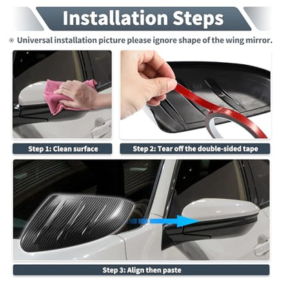 X AUTOHAUX Pair Car Rear View Driver Passenger Side Mirror Cover Cap Overlay Black Carbon Fiber for Lexus LX470 1998-2007 for Toyota Land Cruiser Mirror Guard Covers Exterior Decoration Trims
