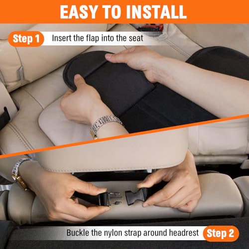 JOYSKY Car Seat Protector, 2 Pack Seat Protectors for Under Child Carseats with Thick Padding and Waterproof 600D Oxford, Automotive Seat Cover Pad Protects Your Vehicle Leather Interior
