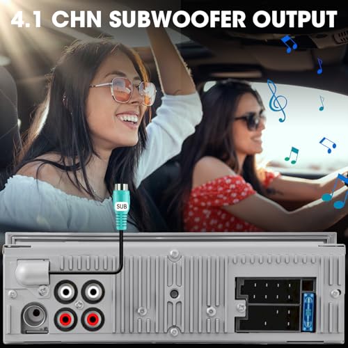Retro Car Radio Receiver with Bluetooth: Single Din Vintage Stereo for Classic Vehicles - AM FM USB AUX Preset EQ Subwoofer Output
