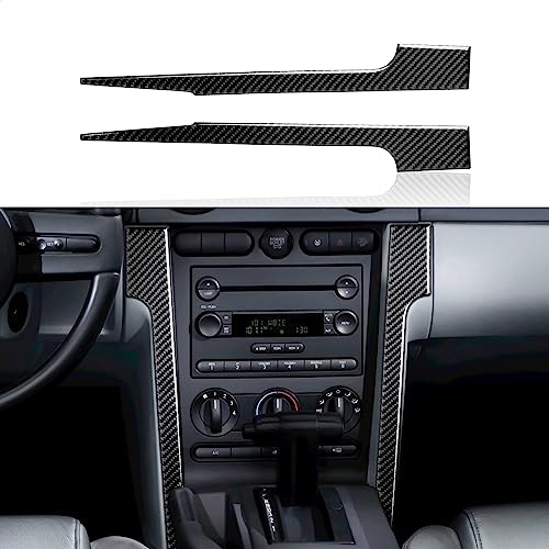 Car Carbon Fiber Decal Car Left of Radio A/C Console Sticker Interior Trim Cover for Ford Mustang GT Shelby 2005 2006 2007 2008 2009 S197 Accessories - color: Left of Radio a/C Console