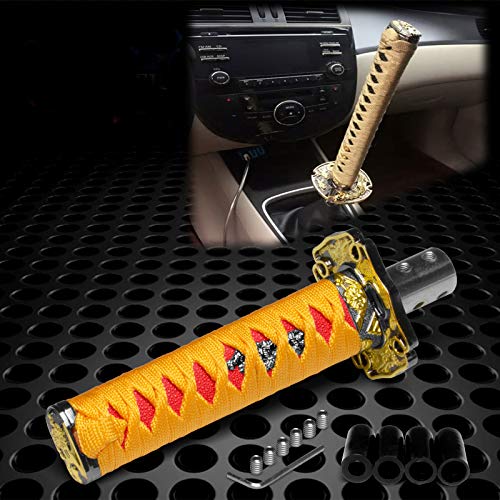 JDMBESTBOY Samurai Sword Orange Red Shift Knob Shifter Alloy Katana Adapters Universal 20cm - color: Orange Red, size: 20cm