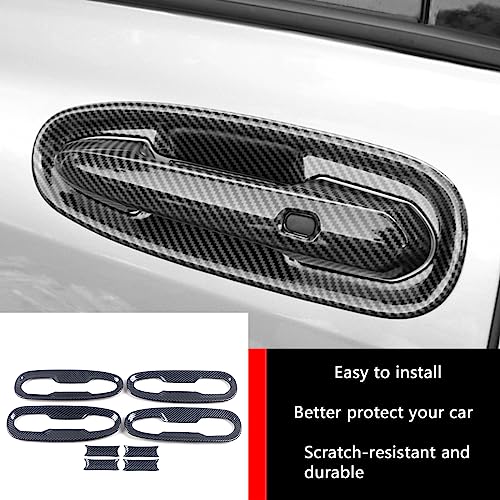Car Accessories Fit for Toyota Sienna 2021 2022 2023 2024 2025 2026 Exterior Door Handle Bowl Protector Cover Trims (Carbon Fiber) ABS 8 PCS