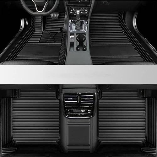 Custom Luxury Leather Car Floor Mats Upgrade Your Car's Interior All-Weather Protection for Cars, SUVs, Trucks Compatible with Automotive Mats (Black Narrow Strip) - color: Black narrow strip