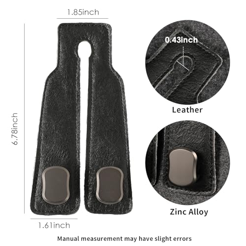 KINIVA Car Seat Headrest Storage Hooks, Set of 2, Suede PU Leather, Double Hooks (06-Black 4 Pack) - color: 06-Black 4 pack