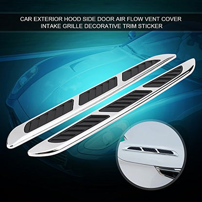 Hood Side Trim, 2pcs Car Exterior Hood Side Door Air Vent Cover Intake Grille Decorative Trim Sticker
