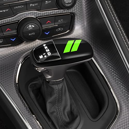 auovo Gear Shift Knob Trim Compatible with Dodge Charger Accessories 2015-2023 Challenger 2015-2024 / Durango 2016-2026(Black-Green) - color: Black-Green