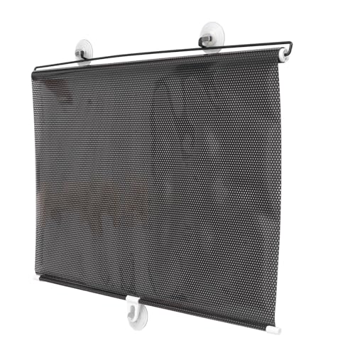 PATKAW 1 PCS Blackout Blinds No Drill, Retractable Roller Window Shades with Suction Cups, Portable Light Blocking Roller Blinds for Bedroom, Office, Nursery, RV, Car and Travel (49.2" x 19.7") - size: 1"W x 1"H