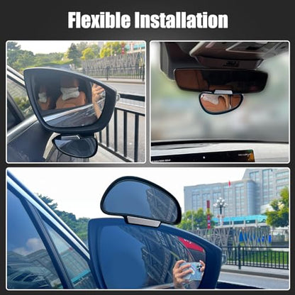 Blind Spot Mirror Adjustable 360 Degree Car Side Mirror, HD Glass Rear View Exterior Accessories Frame Thickness Less than 5MM for Car SUV (single mirror right) - style: single mirror right