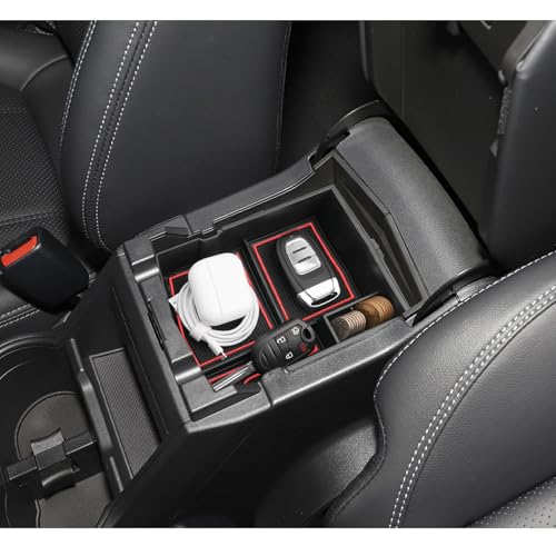 LUWU Center Console Organizer Compatible with 2019 2020 2021 2022 2023 2024 Subaru Forester Accessories Armrest Console Secondary Storage Box Insert Tray ABS Material Red - color: Forester 2019-2024 Red