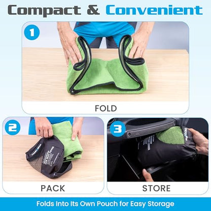 HAPPEGEAR Happeseat Waterproof Car Seat Cover & Protector – Universal Fit Car Seat Towel Cover – Non-Slip Backing, Easy Install & Storage, Machine Washable, Fits Front & Back, Green - color: Green