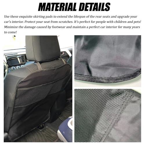 2PCS Kick Mat Backseat Protector, Back Seat Cover for Kids, Premium Waterproof Kick Mats with 2 Pocket Organizer, Automotive Backseat Organizer Waterproof Protective Cover for Car SUV Truck
