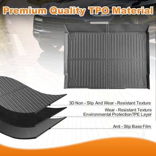 Trunk Liner for 2021-2024 Ford Bronco 5 Seat 3D Custom Fit All-Weather TPE Material Waterproof Car Cargo Liner Mat, Black - color: 2021-2024 Ford Bronco