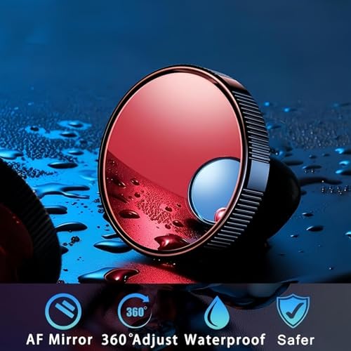 2-Pack Blind Spot Mirrors for Cars - 2 Inch Round HD Glass Convex Rearview Mirror, 360° Wide-Angle Suction Cup Mount for SUV, Truck, Universal Fit, Black