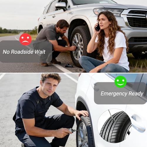 29PCS Tire Repair Rubber Nail Kit, Premium Spiral Screw-in Tire Plugs with 2 Sizes, Tire Repair Kit Emergency Roadside Flat Tire Fix Tool for Car Truck Motorcycle Tractor ATV SUV - size: 29 PCS + Screwdriver