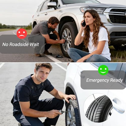 29PCS Tire Repair Rubber Nail Kit, Premium Spiral Screw-in Tire Plugs with 2 Sizes, Tire Repair Kit Emergency Roadside Flat Tire Fix Tool for Car Truck Motorcycle Tractor ATV SUV - size: 29 PCS + Screwdriver