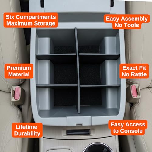 Vehicle OCD - Center Console Organizer for Toyota Highlander (2008-2013) - Made in USA - SLX116 - size: Highlander 2008-2013