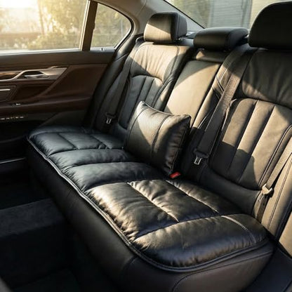 A leather rear seat cushion specially designed for cars - made by hand - can relieve pain in the buttocks, pressure points, and sciatic nerve. | Rear seat cover (Premium Black, Rear Seat Cushion) - color: Premium Black, size: Rear Seat Cushion